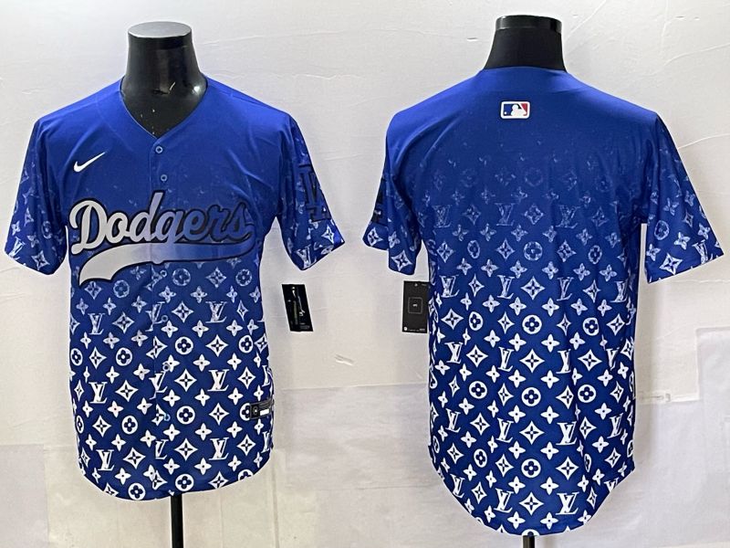 Men Los Angeles Dodgers Blank Blue Nike 2025 MLB jersey 01